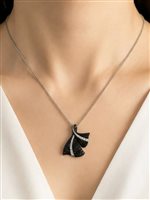 Necklace Giorgio Visconti Woman CHAPTER THREE in White Gold Diamante Black GB40496N